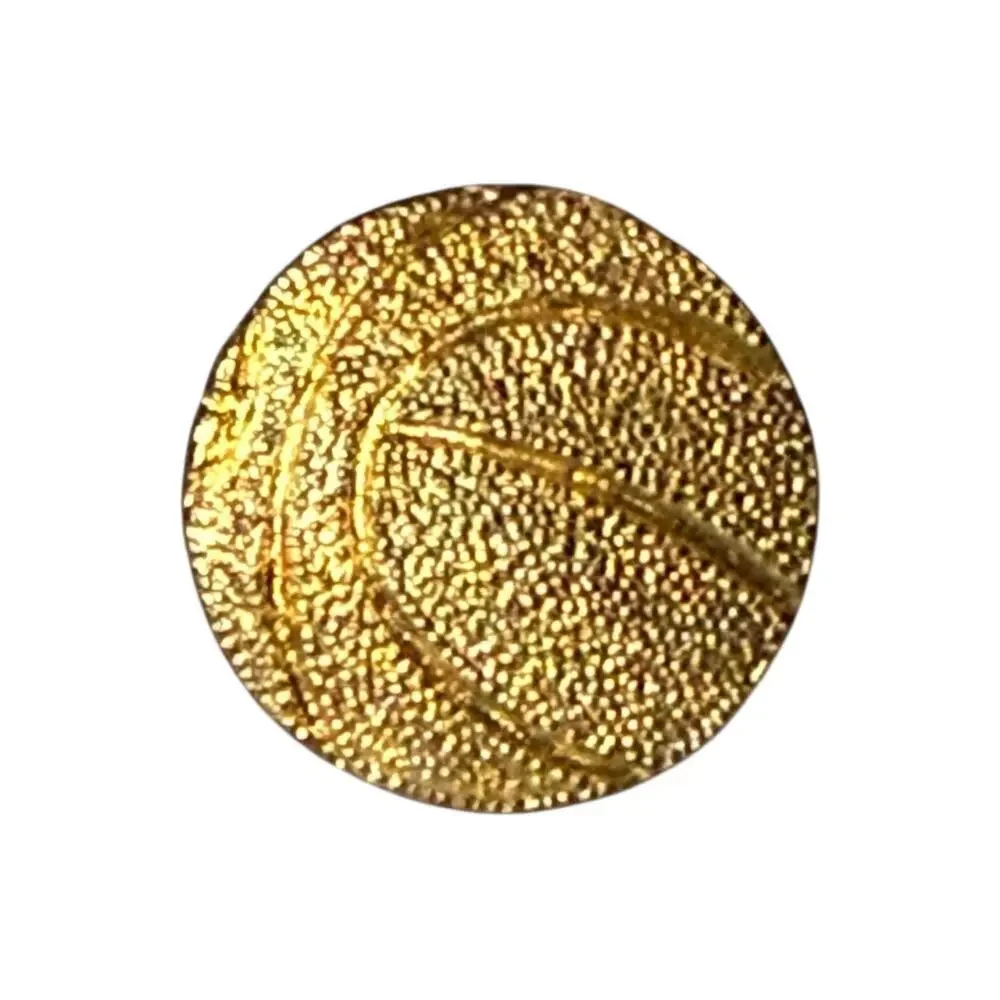Vintage Basketball Letterman Varsity Jacket Pin Gold Tone Textured